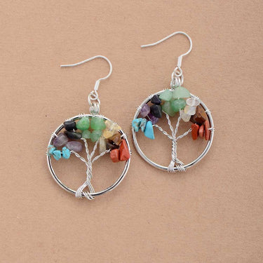 7 Chakra Tree Of Life Earrings-Your Soul Place
